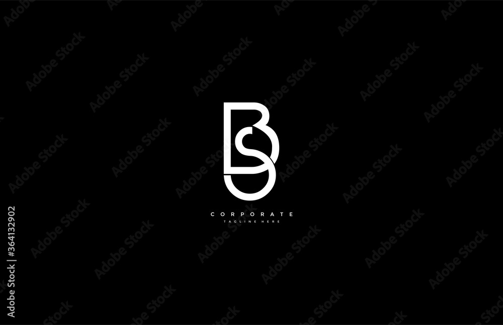 Obraz premium BS SB Letter Minimal Monogram Linked Logotype