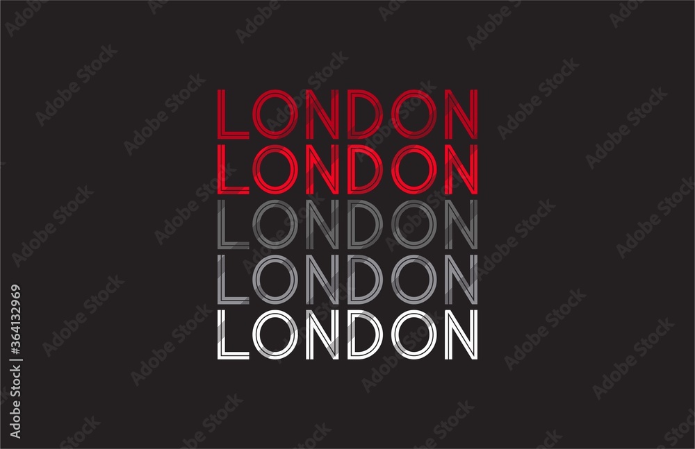 LONDON LINE STRIPED TYPOGRAPHY TSHIRT PRINT