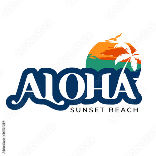 Aloha. A typographical design for aloha and Hawaii. Grunge design aloha Hawaii.