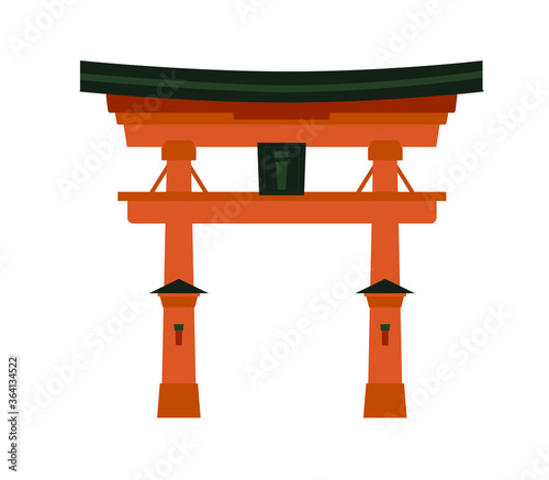 Temple gate in japan, vector Illustration, Japanese famous place and landmark, travel concept.