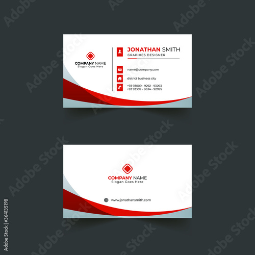 Business card template design with abstract shapes