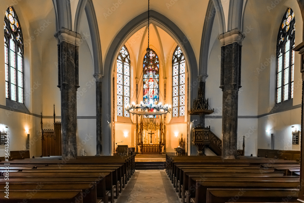 Empty interior of protestant church
