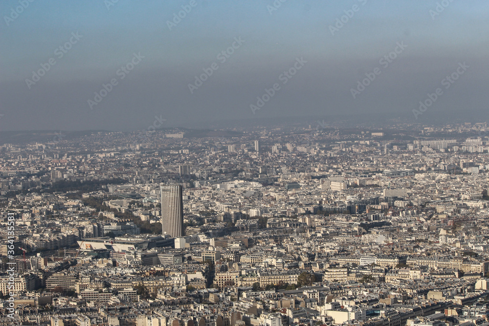 Top view of paris city from Eiffel tower.