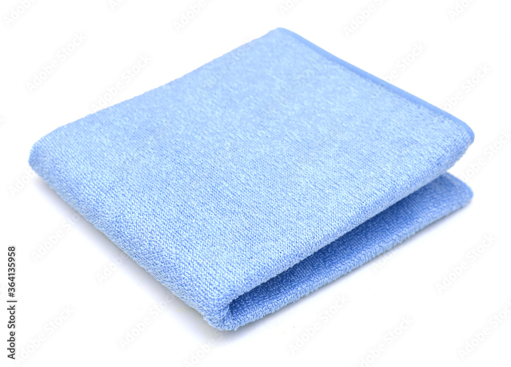 blue microfiber duster isolated on white blue microfiber duster isolated on white