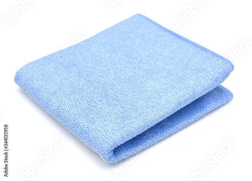 blue microfiber duster isolated on white