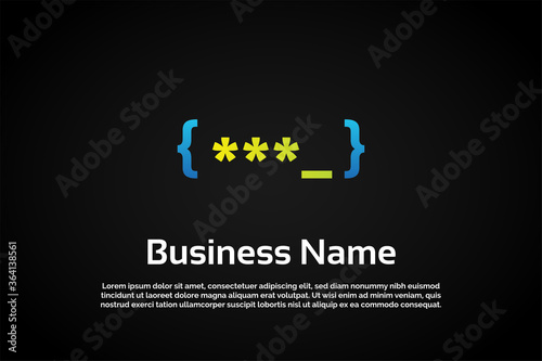 Unique Colorful Pin Coding Logo Template