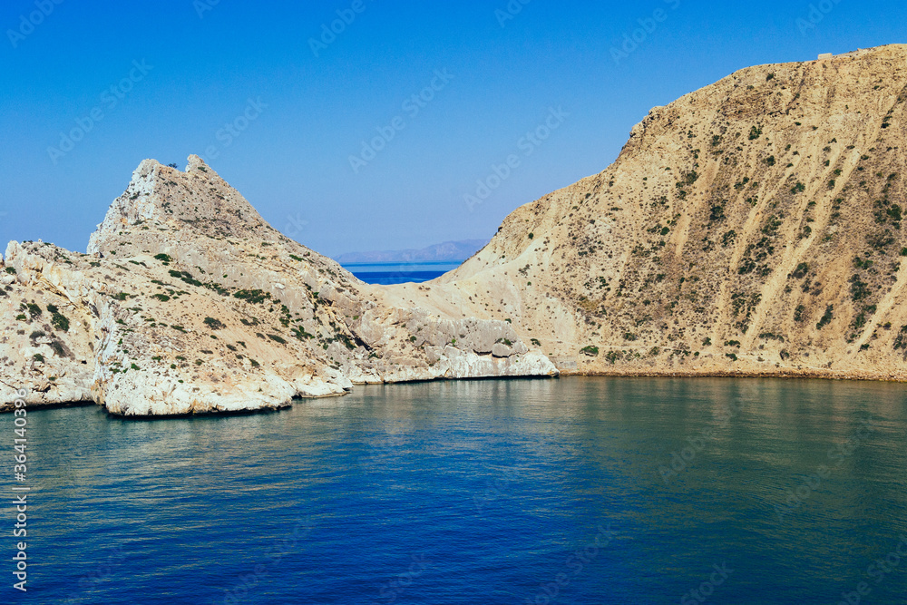 The Wow seascaping view of beach with blue sea in notth of morocco in summer The Wow seascaping view of beach with blue sea in notth of morocco in summer