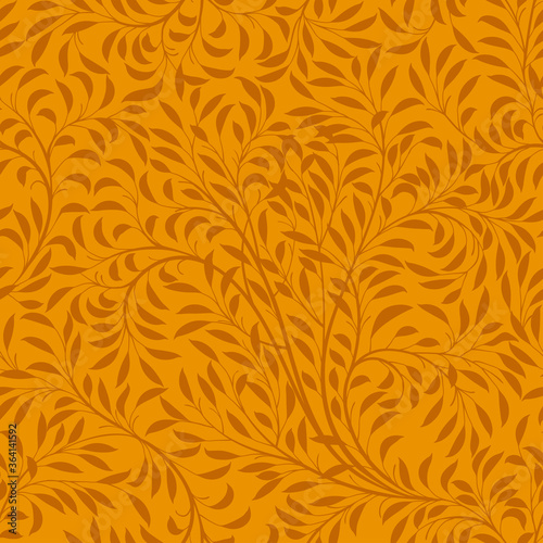 Floral seamless pattern with autumn leaves colors. Can be easily used for wallpapers, surface fills and any other designs. Vector illustration. 