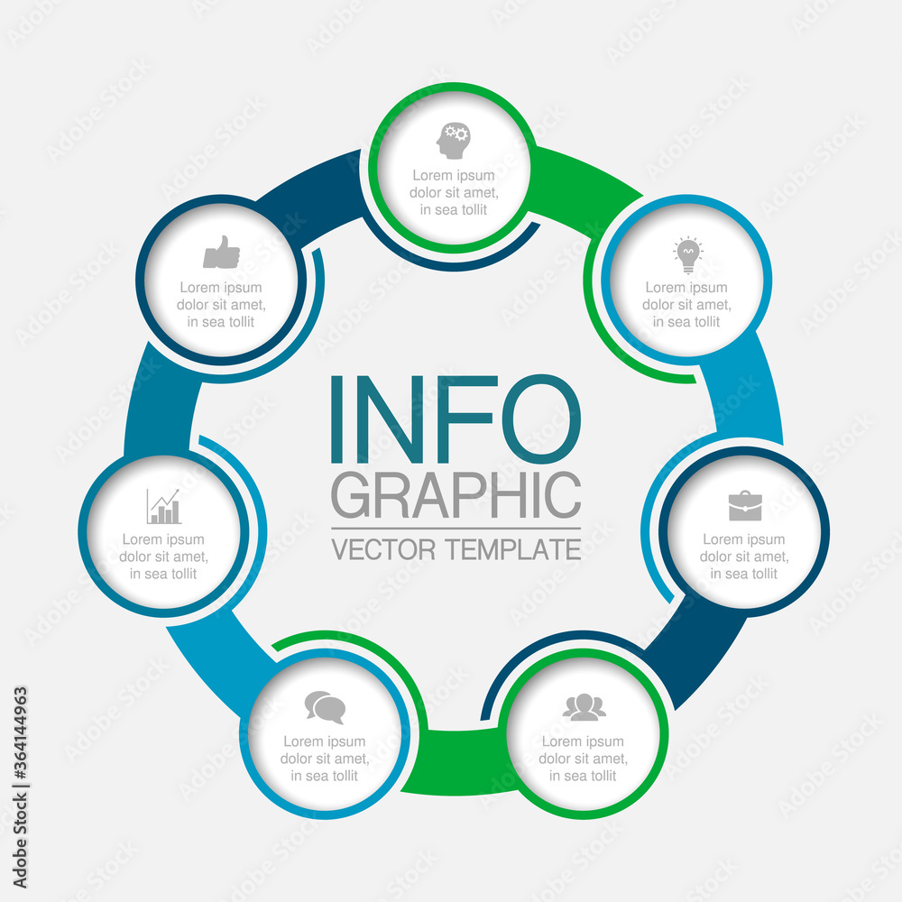 Vector infographic template, circle with 7 steps or options. Data presentation, business concept design for web, brochure, diagram. Vector infographic template, circle with 7 steps or options. Data presentation, business concept design for web, brochure, diagram.