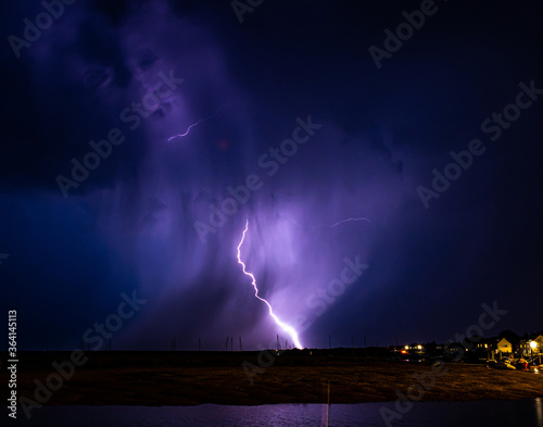 Fototapeta lightning strike at night