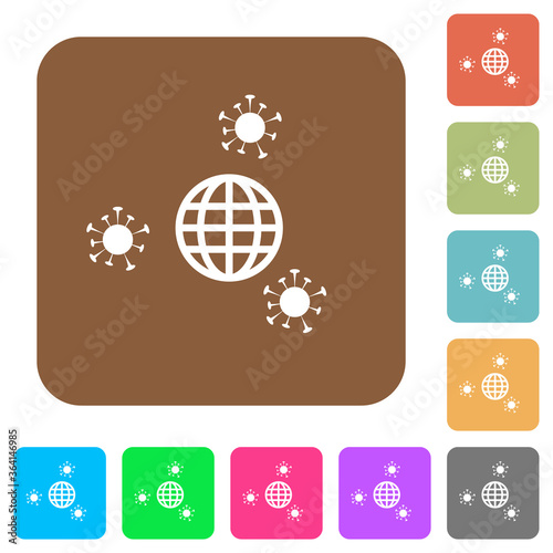 Pandemic rounded square flat icons