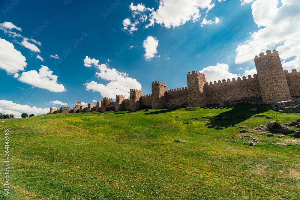 Avila, Castile and Leon, Spain. Medieval Avila Castle from inside.