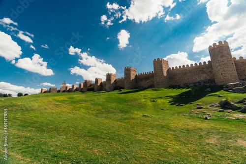 Obraz na płótnie Avila, Castile and Leon, Spain. Medieval Avila Castle from inside. w salonie