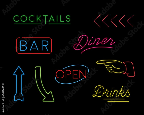 Neon Service Sign Vectors