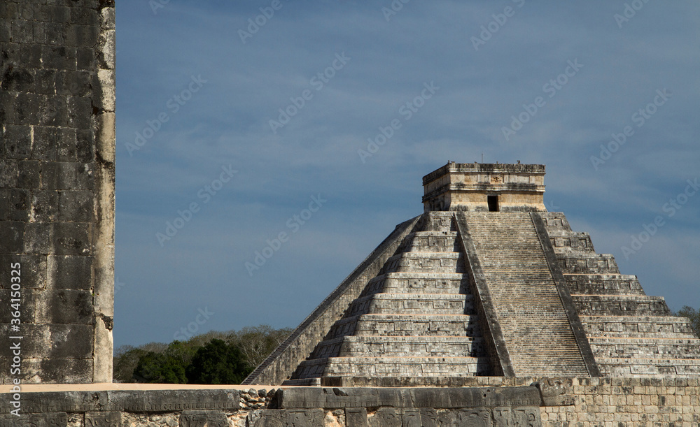 Mayan civilization architecture and culture. Chichen Itza stone pyramid ruins. Mayan civilization architecture and culture. Chichen Itza stone pyramid ruins.