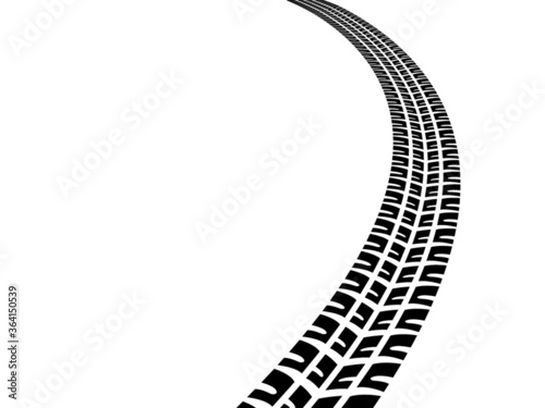 Vector Print Textured Tire Track . Design Element .Bike thread silhouette . Dirty rubber tire tracks