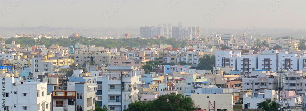Panorama of the city of Hyderabad India