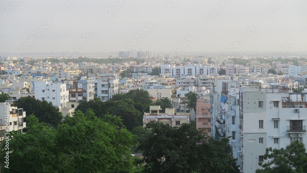 early morning pollution in Hyderabad india
