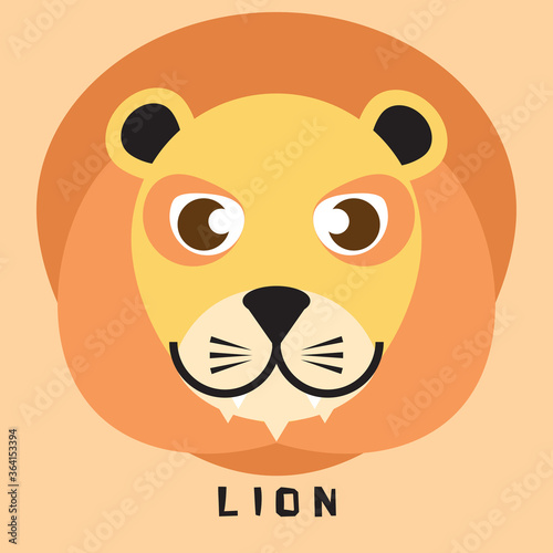 Photography Cartoon illustration of tiger face (Lion), eps10 vector format