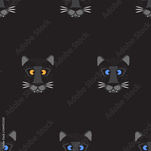 Canvas Print Animal (wild cat) Seamless pattern