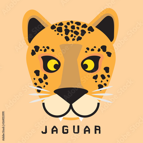 Canvas Print Cartoon illustration of tiger face (Jaguar), eps10 vector format