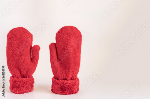 pair of red gloves