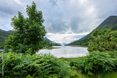 Loch Leven and eilan na ba in loch leven near Kinlochleven in the argyll region of the highlands of Scotland during a cloudy summer day
 photo