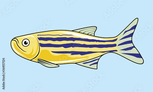 Zebrafish Cartoon Isolated Cute Fish Illustration