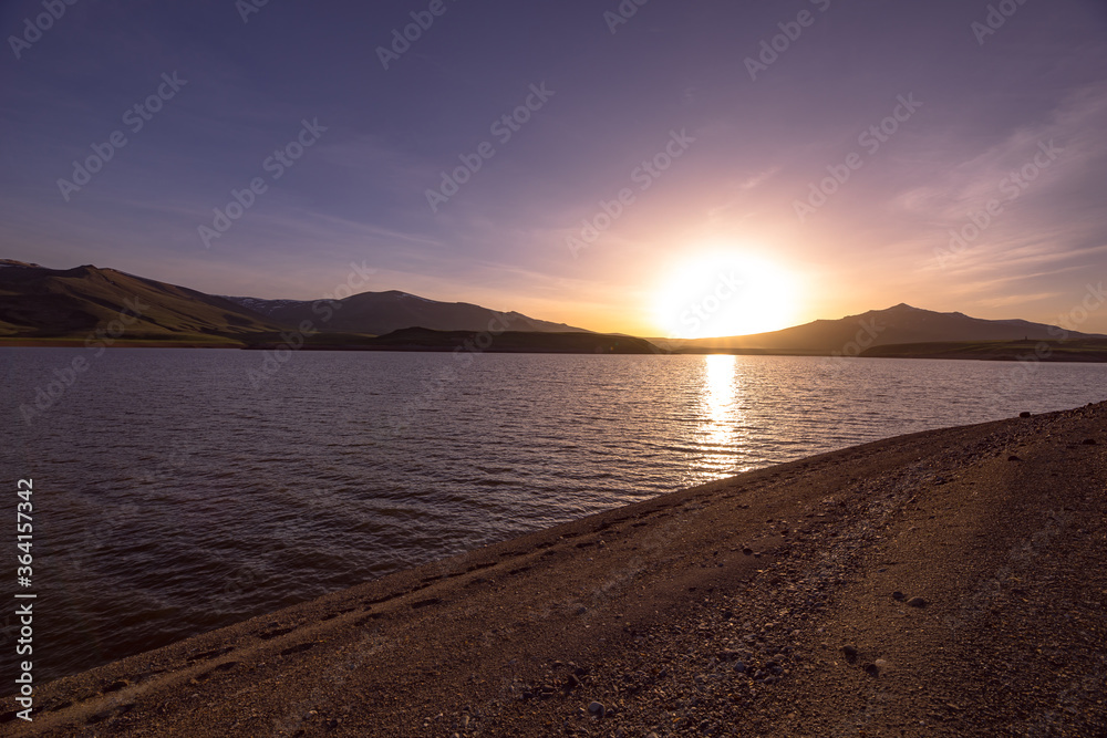 Fototapeta premium Sunset views of the lake