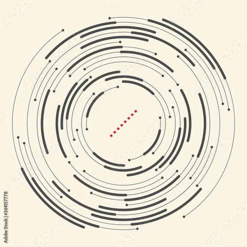 Abstract Circular Logo. Vintage Geometric Background