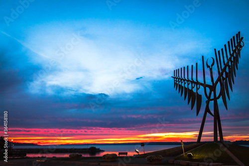 Spirit Catcher Sculpture at Sunset