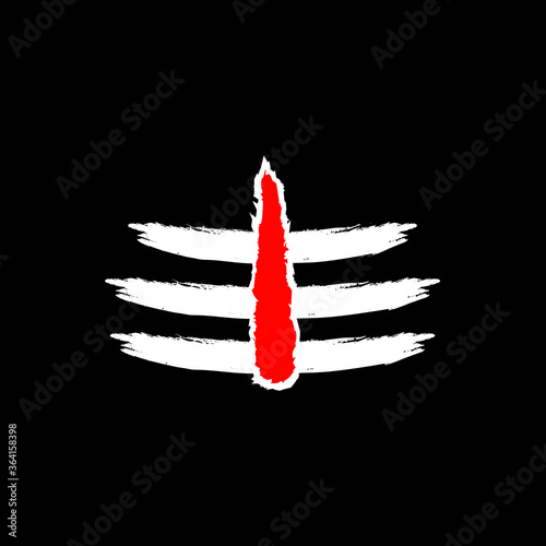 Lord mahadev tilak vector graphic grunge red Tilak art.