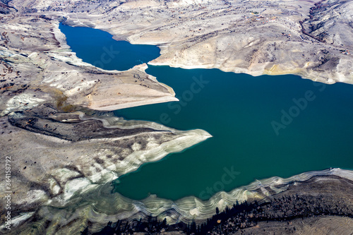 Kralkizi Dam in Diyarbakir Ergani. it is amazing lake and top view photo