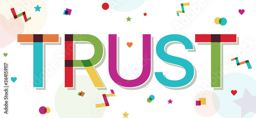 Word "Trust" with colorful confetti