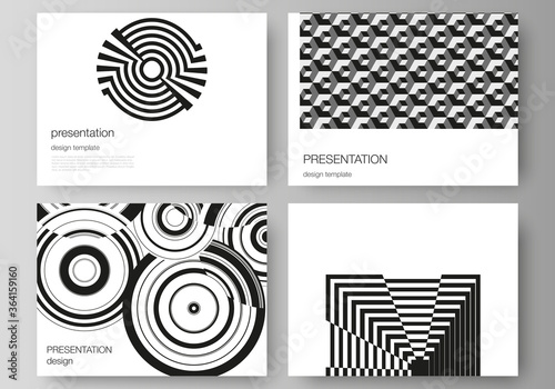 The minimalistic abstract vector illustration layout of the presentation slides design business templates. Trendy geometric abstract background in minimalistic flat style with dynamic composition.