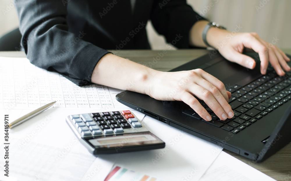 accountant checking financial statements. Finance. The concept of accounting. accountant checking financial statements. Finance. The concept of accounting.