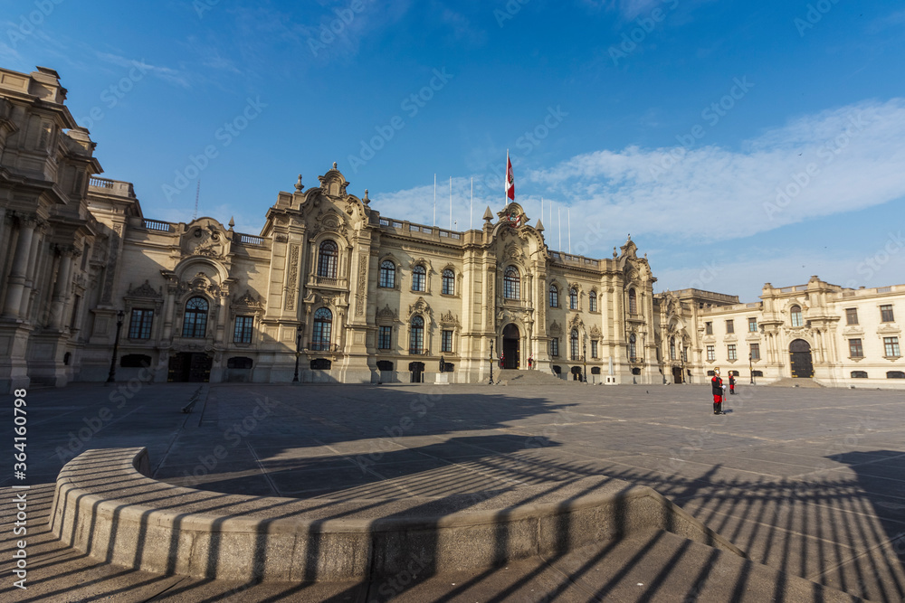LIMA, PERU: Panoramic view of the Government Palace