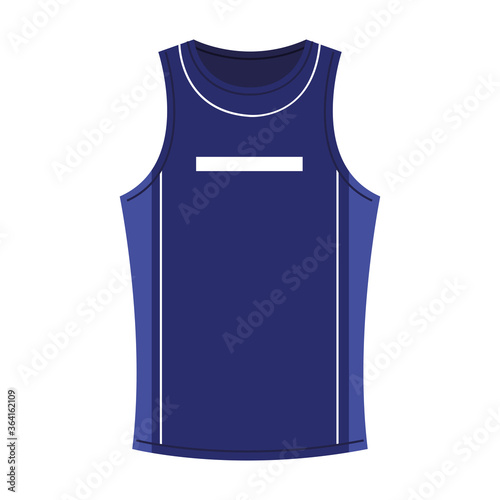 basketball tank top blue color, sport jersey blue color, on white background vector illustration design