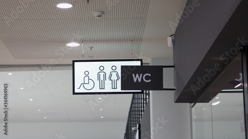 wc restroom corridor toilet sign