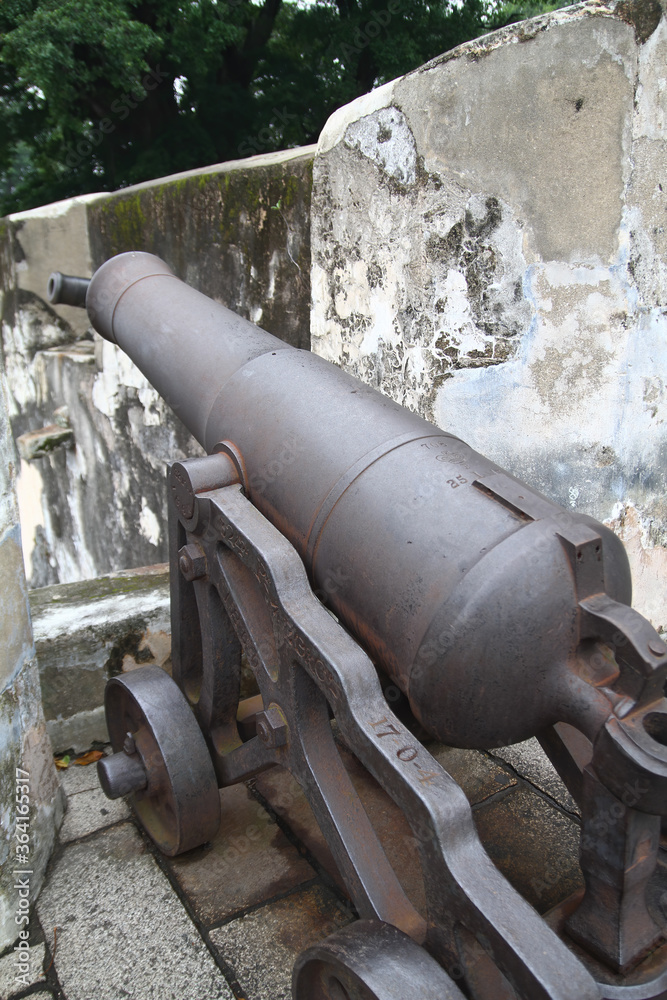 Cloudy view of the cannon of Monte Fort