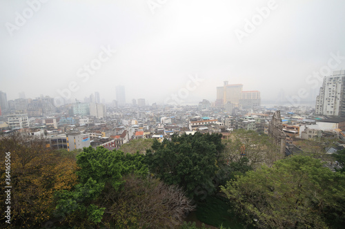 High angle foggy view of the Macao cityscape © Kit Leong