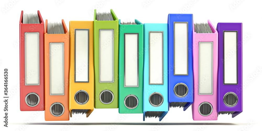 Obraz premium Multi colored office folders bunch 3D