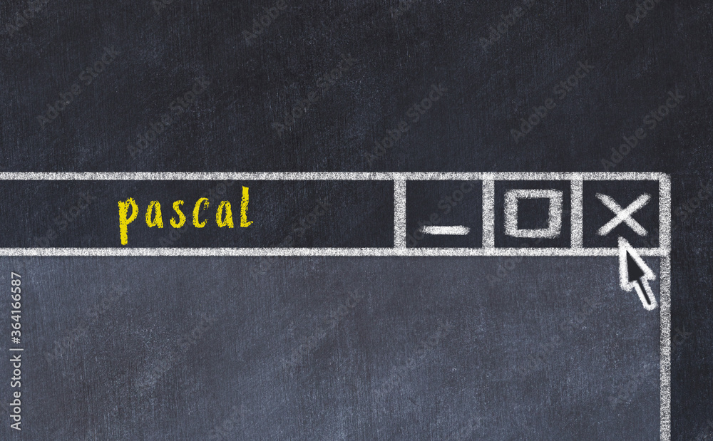 Concept of dealing with problem. Chalk drawing of closing browser ...