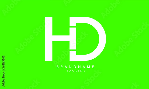 Alphabet letters Initials Monogram logo HD, DH, H and D
