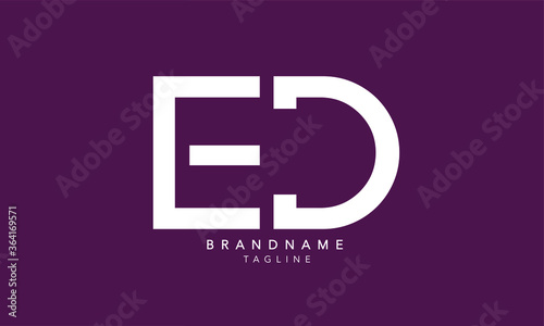 Alphabet letters Initials Monogram logo ED, DE, E and D