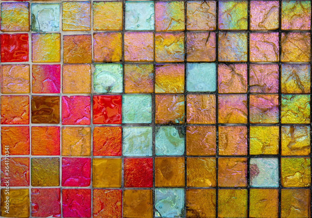 Red and Orange Iridescent Tile Grid