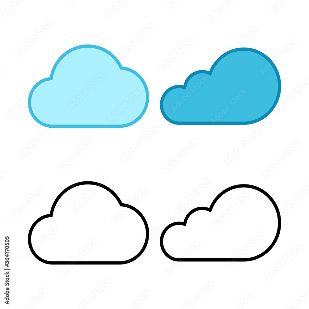 set of Cloud icons vector. cloud computing icon set of Cloud icons vector. cloud computing icon