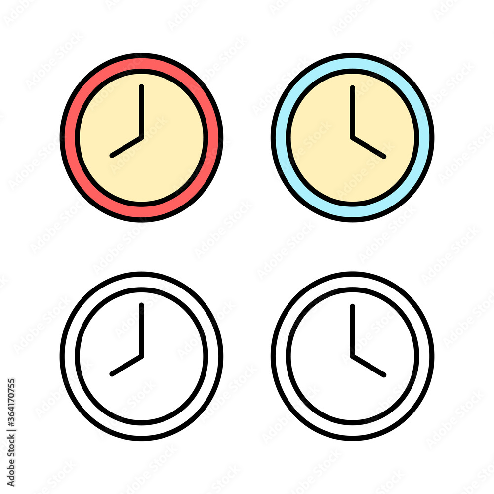 set of Clock icons. Time icon vector. Clock vector icon set of Clock icons. Time icon vector. Clock vector icon