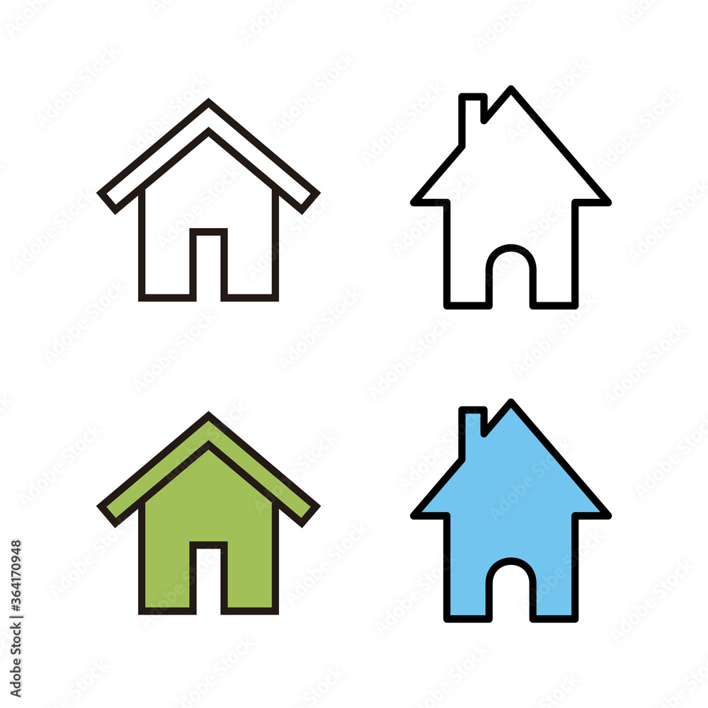 set of Home icons. House vector icon. Address set of Home icons. House vector icon. Address