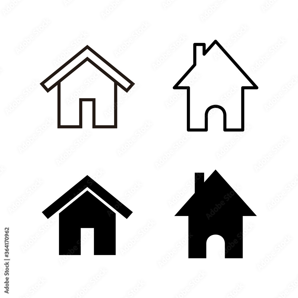 set of Home icons. House vector icon. Address set of Home icons. House vector icon. Address